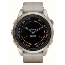 Умные часы Garmin Fenix 7S Pro Sapphire Solar Soft Gold из мягкой золотистой кожи 42 мм (010-02776-30)