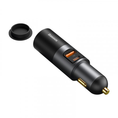 Автомобильное зарядное устройство BASEUS Share Together Port, USB+USB-C+прикуриватель, 3A, Черный (CCBT-C0G)