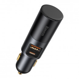 Автомобильное зарядное устройство BASEUS Share Together Port, USB+USB-C+прикуриватель, 3A, Черный (CCBT-C0G)