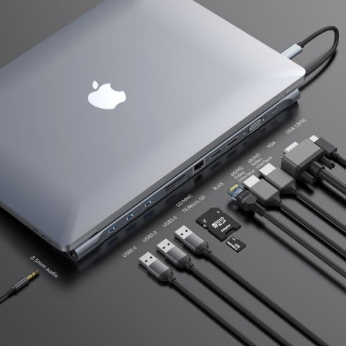 USB-концентратор Baseus Enjoyment Series Type-C Notebook HUB (CATSX-G0G) Серый
