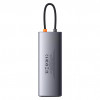 Хаб Baseus StarJoy 6-Port Type-C HUB Adapter Type-C - HDMI4K 60Hz*1+USB3.0*3+PD*1+RJ45*1 (WKWG080013) Серый