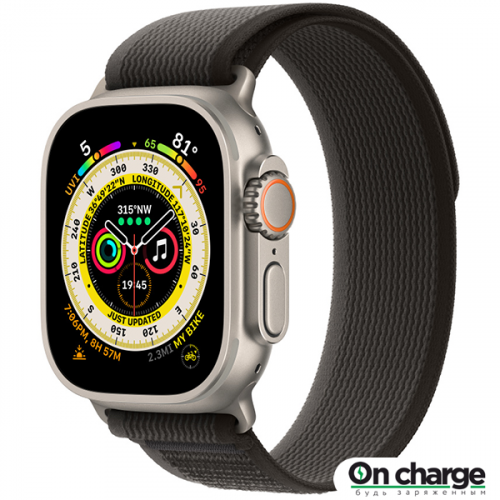 Ремешок Apple Trail Loop для Apple Watch Ultra 49 мм Black/Gray Размер S/M (MQEP3)