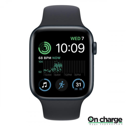 Apple Watch SE 2 GPS, 44 mm Midnight Aluminium Case with Sport Band (Midnight)
