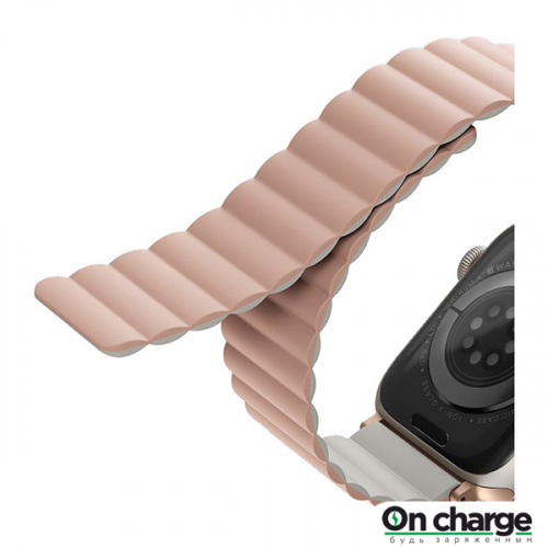 Ремешок Uniq Revix reversible Magnetic для Apple Watch 49/45/44/42 мм (45MM-REVPNKBEG), розовый/бежевый