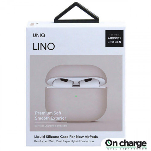 Чехол Uniq Lino Liquid silicone (AIRPODS(2021)-LINOPNK) для AirPods 3, розовый