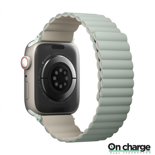 Ремешок Uniq Revix reversible Magnetic для Apple Watch 38-40-41 мм (41MM-REVSAGBEG) зеленый/бежевый