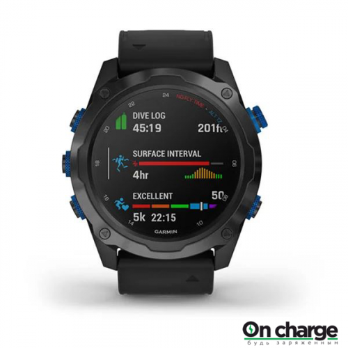 Умные часы Garmin Descent MK2I титановые с DLC-покрытием и черным ремешком 010-02132-11
