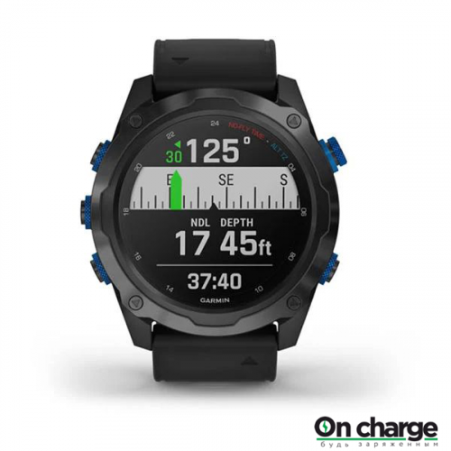 Умные часы Garmin Descent MK2I титановые с DLC-покрытием и черным ремешком 010-02132-11
