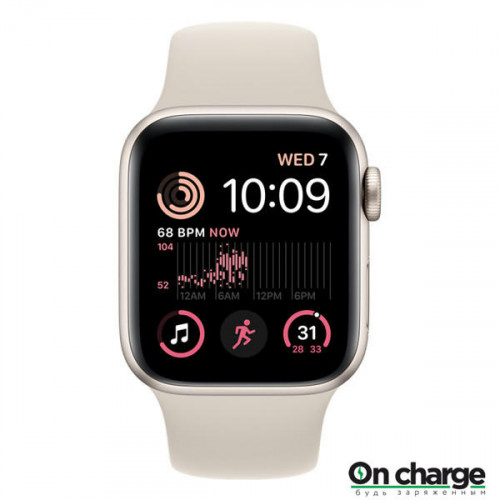Apple Watch SE 2 GPS, 40 mm Starlight Aluminium Case with Sport Band (Starlight)