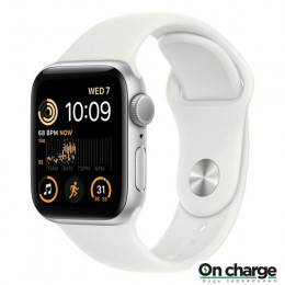 Apple Watch SE 2 GPS, 40 mm Silver Aluminium Case with Sport Band (White)