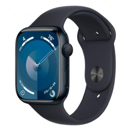 Apple Watch Series 9, 41mm, корпус из алюминия цвета темная ночь, спортивный ремешок цвета темная ночь