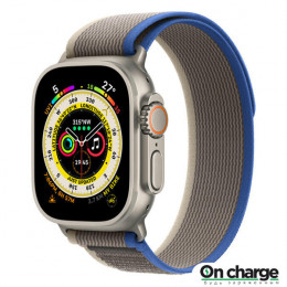 Apple Watch Ultra GPS + Cellular, 49mm, Titanium Case Cellular, титановый/сине-серый Trail Loop
